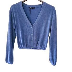 ZARA cropped button cartigan
